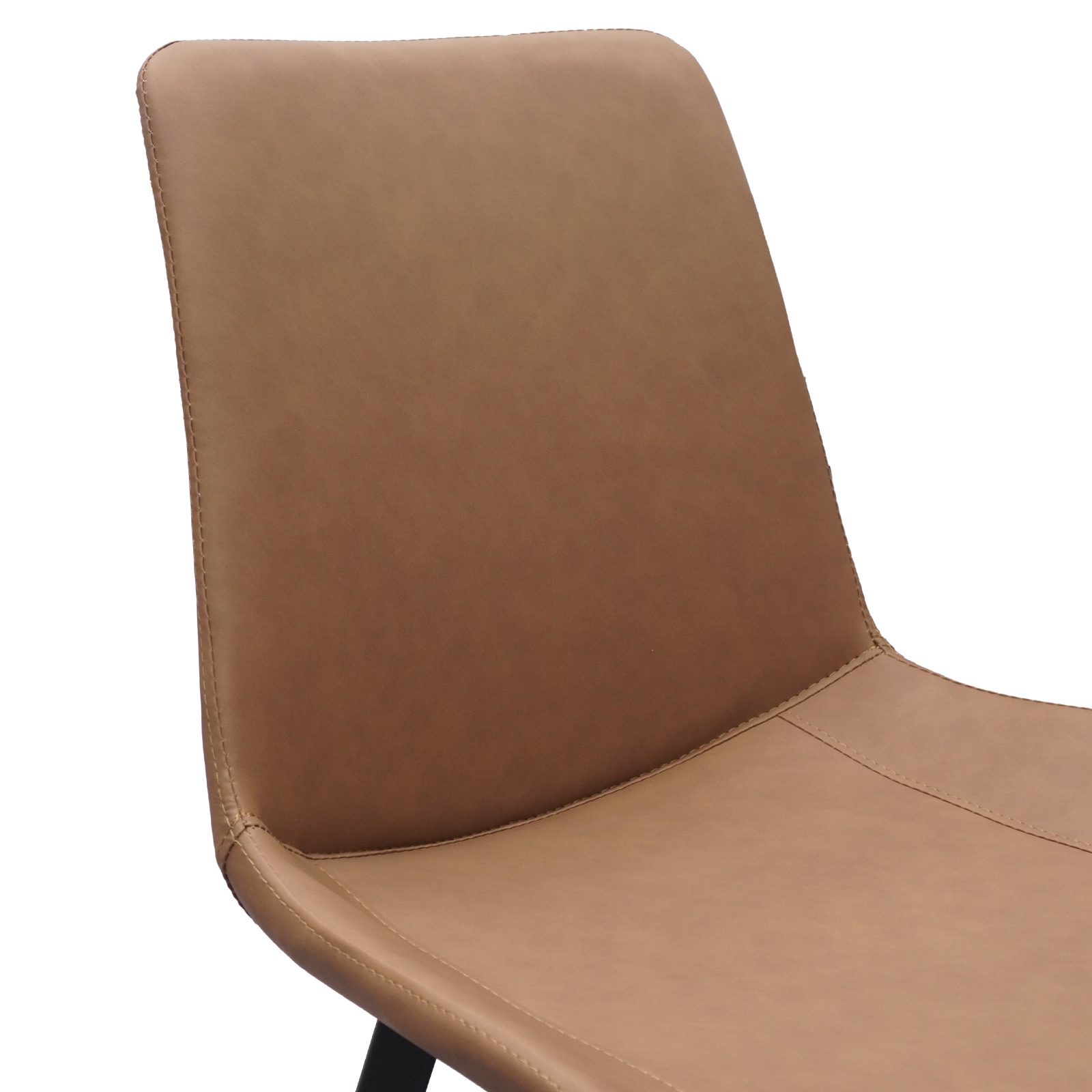 Brown PU Leather Dining Chair With Metal Legs, Modern Upholstered Chair Set Of 4 For Kitchen, Restaurant, Living, Meeting Room_voghion.com